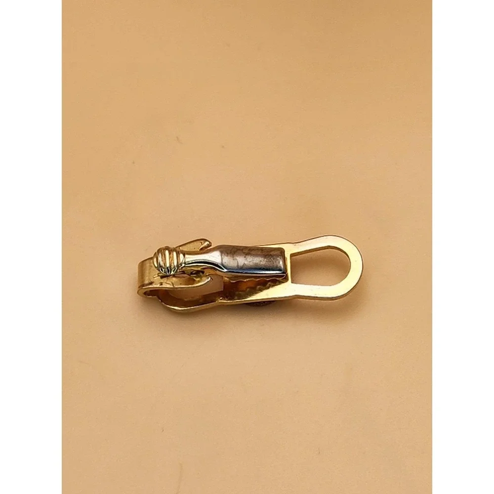 Vtg Made In England Semi-Precious GOLDSTONE Gold Plate Tie Clip Tie Bar Tie Tack